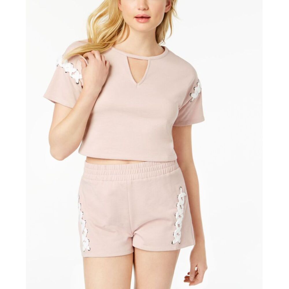 Material Girl Active Juniors Lace Up Crop Top